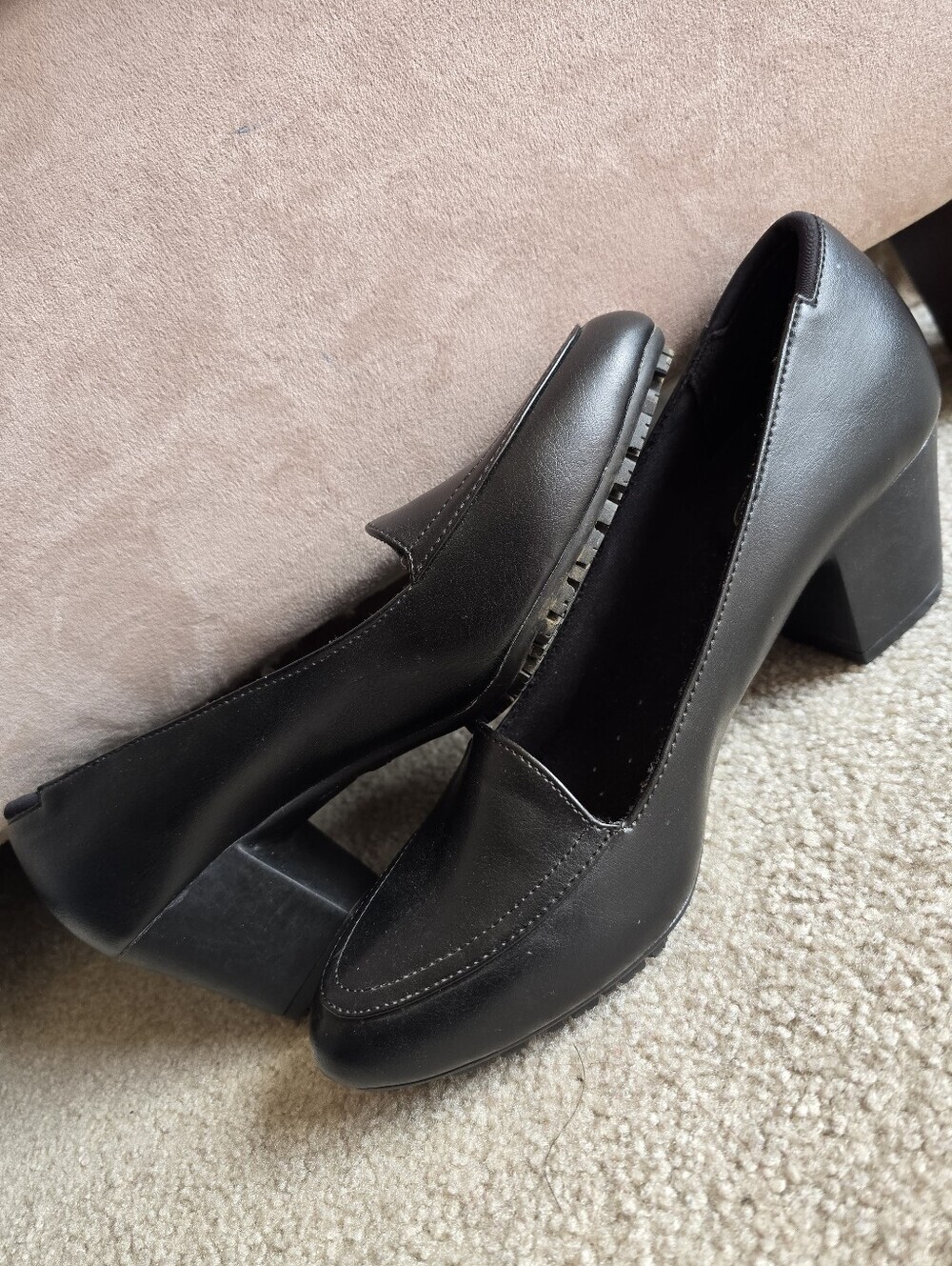 SafeTstep Safe T Step Women's Brittany Slip-Resistant Black Pump Heel Shoes 8.5W